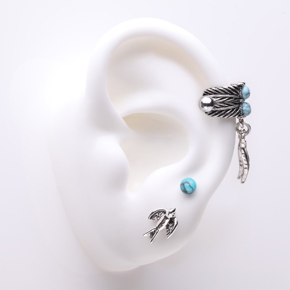 3 Pcs of Assorted Vintage Turquoise Stud x Cuff Package